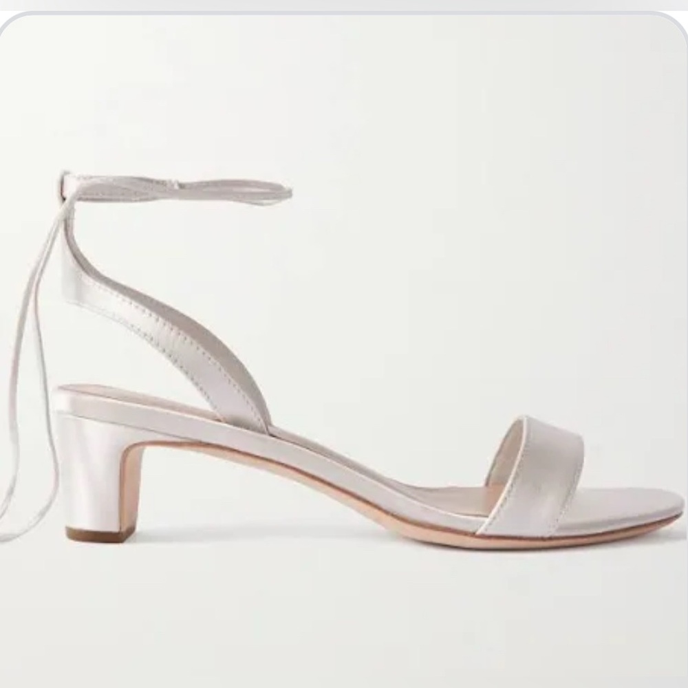 Loeffler Randall JACKIE white satin kitten heel for weddings!